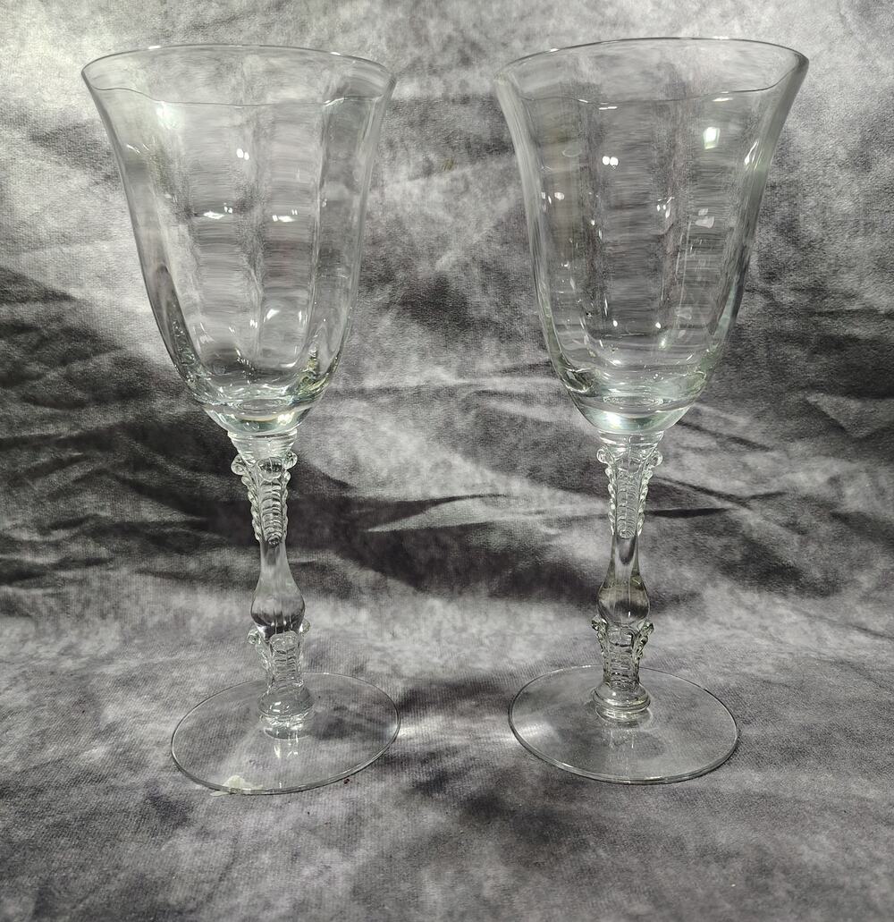 2 Cambridge Elegant Glassware Wine / Water Stemware